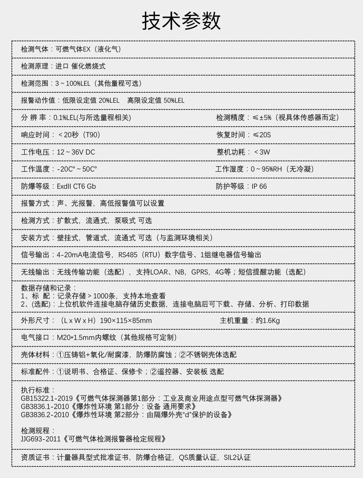 固定分體式氣體檢測儀-液化氣